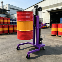 Chariot à palettes universel pour fûts de 55 gallons avec balance numérique, pompe hydraulique manuelle à commande au pied, transpalette pour fûts de 200L