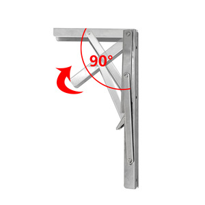 Support d'étagère robuste en acier inoxydable avec charnière pour fixation murale - Product Image 3