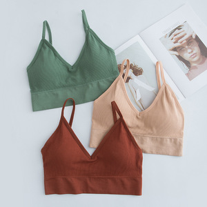 Tùy Chỉnh Phụ Nữ Sexy Nữ Thời Trang Đi Phố Không Tay Liền Mạch Áo Ngực Thể Thao Crop <span class=keywords><strong>Top</strong></span> Đan Vest Yoga Áo Ngực Tops - Product Image 3