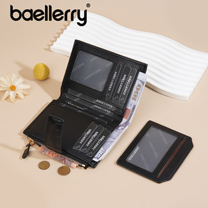 กระเป๋าสตางค์สั้นผู้หญิง Baellerry ลายจระเข้สีแดง กระเป๋าใส่เหรียญแบบซิป ขนาดเล็ก ใช้ได้ทุกวัน - Product Image 3