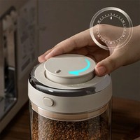 Bocal en verre pour grains de café 500ml 1000ml 1700ml, écologique, avec couvercle à clipser, valve hermétique sous vide, anti-humidité, pour cuisine et aliments