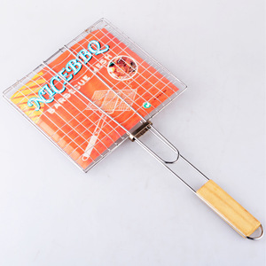 Nicebbq BBQ Grill Rack 23x21x47cm Stainless Steel With Wooden Handle For Outdoor Cooking - Product Image 1