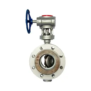 2023 Wesdom 4 inch manual worm gear double flange butterfly valve supplier