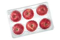 Blister en plastique pomme 1/2/3/6 compartiments boîte d'emballage à clapet emballage alimentaire en plastique personnalisé RPET