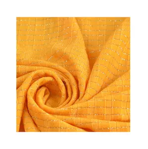 Chinlon Metallic Knit Fabric Ruffle Knit Fabric For Dress
