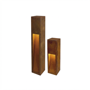 Lampada Decorativa da Giardino in Acciaio Corten con Motivo a Foglia Tagliato al Laser - Product Image 4