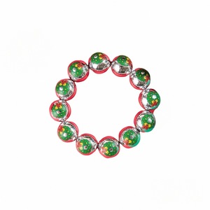 Trendy Christmas Snowman Bell Printed <strong>Bracelet</strong> New Year Party Cute <strong>Large</strong> round Resin <strong>Bead</strong> with Alloy Elastic Beaded <strong>Bracelets</strong> - Product Image 1