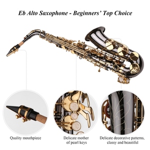 Saxophone alto en Mi bémol, saxophone en la nickelé avec gravure, clés en nacre, instrument à vent en bois avec étui de transport - Product Image 5