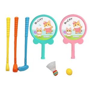 Exercise sport set badminton plastic toy racket golf toys for boys girls