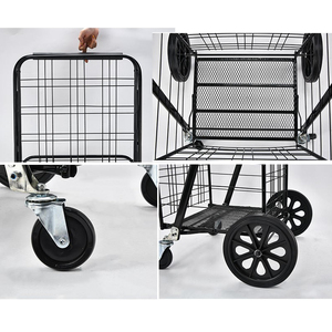 निर्माता रोलिंग तह संभाल फिसलने के साथ ट्राली शॉपिंग कार्ट शॉपिंग ट्रॉली टोकरी - Product Image 6