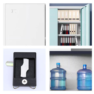 Armoire <span class=keywords><strong>de</strong></span> rangement en métal moderne <span class=keywords><strong>à</strong></span> 2, 3 ou 4 portes, en acier, couleur brun rustique, avec serrure <span class=keywords><strong>à</strong></span> clé et fonction réglable, 4 tiroirs, mobilier <span class=keywords><strong>de</strong></span> <span class=keywords><strong>bureau</strong></span> - Product Image 5