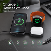 Power Bank Nirkabel 4 in 1 5000mAh Lipat Magnetik untuk Ponsel, Smartwatch, Earbuds, Pengisi Daya Portabel 22.5W Pengisian Cepat