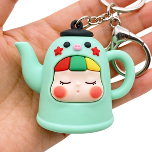 Porte-clés personnalisé promotionnel en forme d'animal, mignon, doux, style anime, avec logo personnalisé, accessoires sur mesure, anneau porte-clés - Product Image 3