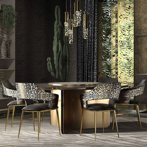 Chaise de salle à manger en cuir et acier inoxydable de luxe léger, style moderne simple, pour la maison, le loisir, le bureau, designer haut de gamme, villa, <span class=keywords><strong>restaurant</strong></span> italien - Product Image 3