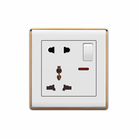 Interrupteur de lumière prise Design de mode multifonction 5 broches prise commutée avec néon Uk Standard accessoires électriques pour la maison