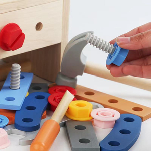 Juego de <span class=keywords><strong>herramientas</strong></span> de madera para juego de imitación al por mayor, <span class=keywords><strong>juguete</strong></span> de madera para niños con tuercas y tornillos para ensamblar - Product Image 2