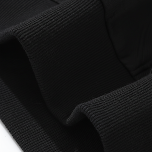 Sudadera con Capucha para Hombre, Casual, Negra, 100% Algodón, Doble Capa, Jacquard, Ecológica, con Patrón 3D, Cuello con Botones, Corte Holgado, Larga - Product Image 1