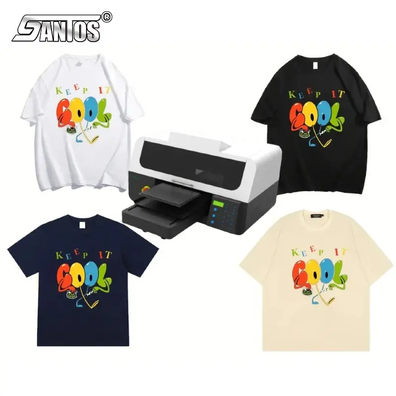 Máquina de impresión de ropa 4060 de bajo costo, impresora DTG directa para imprimir camisetas, sudaderas con capucha, abrigos con dos cabezales de impresión Xp600/i3200