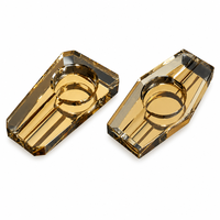 Cendrier à cigares en cristal 1 2 repose-cigares fait main sans plomb PVD Or Gunmetal Transparent 150 180mm pour salon de cigares Hôtel Vente en gros OEM