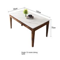 Ensemble de Table et Chaises de Salle à Manger en Noyer Massif Rectangulaire pour 4 ou 6 Personnes, Design Usine Directe