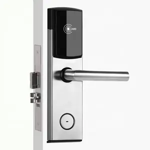 Serrure magnétique de porte d'hôtel en bois et en acier inoxydable, encodeur électronique T5577, porte-clé de sécurité, système de verrouillage intelligent