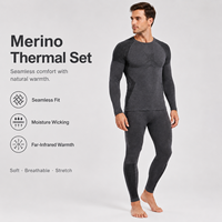 Ensemble thermique en laine mérinos personnalisé OEM pour hommes et femmes, couche de base chaude à séchage rapide pour le ski, le snowboard et les sports de plein air