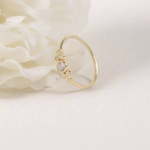 Anillo <span class=keywords><strong>de</strong></span> racimo <span class=keywords><strong>de</strong></span> 7 piedras permanentes, oro sólido, <span class=keywords><strong>14</strong></span> quilates, ajuste <span class=keywords><strong>de</strong></span> bisel, <span class=keywords><strong>Diamante</strong></span> cultivado en laboratorio, anillo <span class=keywords><strong>de</strong></span> bodas <span class=keywords><strong>de</strong></span> burbujas <span class=keywords><strong>de</strong></span> ensueño - Product Image 2