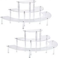 Présentoir Henable à 3 niveaux transparent en demi-lune pour cupcakes, parfums, desserts et aliments