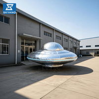 Grand modèle de soucoupe volante gonflable lumineuse, idéal pour les événements sur le thème de l'espace et la décoration d'expositions technologiques