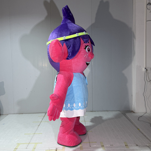 Costume de mascotte gonflable rose de 2,2 m, costume de mascotte de dessin animé en <span class=keywords><strong>peluche</strong></span> pour adulte, mascotte de fille troll rose pour événements et défilés - Product Image 5