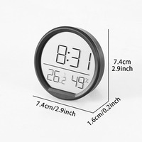 Horloge de table numérique intelligente avec affichage de la date, de l'heure, de la température et de l'humidité, et alarme pour la maison, la cuisine, la chambre à coucher, utilisation en intérieur