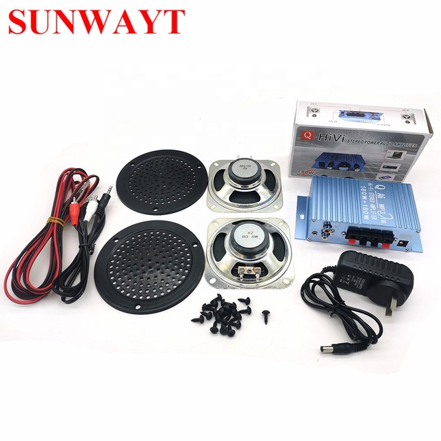 Hi-Fi Stereo Amplifier 4 Inch Speaker EU/ UK /US Power Adapter Audio Kit DIY for Raspberry Pi Arcade Multi Game Pinball Machine