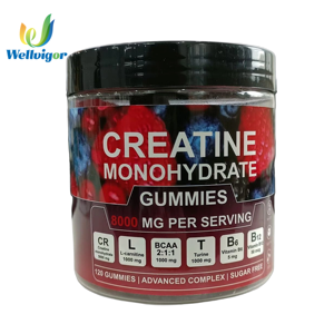 Gommes à la créatine monohydratée 8000 MG par portion 120 unités Complexe avancé Sans sucre Vegan avec L-Carnitine <span class=keywords><strong>BCAA</strong></span> <span class=keywords><strong>B6</strong></span> B12 - Product Image 1