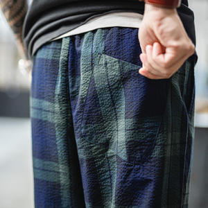 <span class=keywords><strong>Pantalon</strong></span> Décontracté Homme Maden – <span class=keywords><strong>Pantalon</strong></span> Texturé à Carreaux Vintage Écossais en Seersucker Coupe Décontractée Prêt à Expédier - Product Image 3