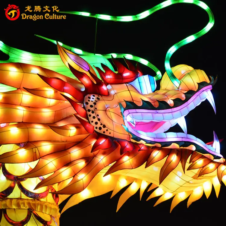 חיצוני מסורתי גדול משי בד סיני האריה פנס להראות לאביב פסטיבל