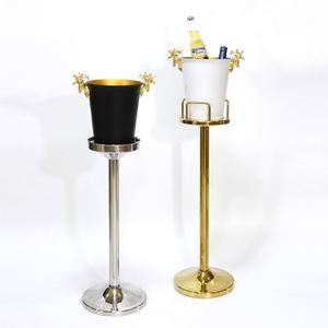 Support vertical pour bouteilles de vin en acier inoxydable avec seau à glace intégré pour vin, bière, KTV, club, bar, barbecue, fête, mariage - Product Image 3