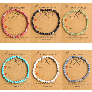 <strong>Wholesale</strong> Carded 4mm tiger Eye Beaded <strong>Bracelet</strong> Blue Turquoise Stone <strong>Beads</strong> <strong>Bracelets</strong> Natural Stone <strong>Custom</strong> Beaded <strong>Bracelet</strong> - Product Image 3