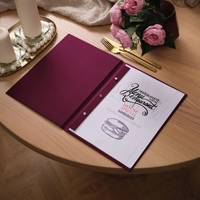 Couverture de menu en tissu imprimé personnalisé de haute qualité avec des porte-menus en lin modernes changeant les pages intérieures pour les restaurants bars cafés