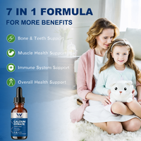 Gouttes de citrate de calcium liposomales, complément pour le soutien osseux, magnésium, vitamine D3 K2, saveur fraise, OEM, marque privée