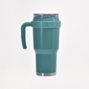 Grande tasse de voiture isotherme en acier inoxydable écologique de 40 oz avec poignée et couvercle anti-débordement pour la rentrée scolaire - Product Image 2