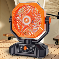 Nouvel arrivage Ventilateur solaire portable 20000mAh pour camping en plein air, ventilateur de table USB avec lumière LED et batterie externe pour cadeau pour enfants