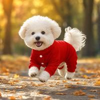 Ensemble sweat à capuche et salopette en polaire douce et confortable pour chien, tricoté chaud pour l'hiver avec anneau en D pour laisse, pour petits chiens