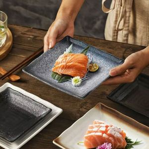 Stoneware Square Sushi Sashimi <b>Plates</b> Creative Western Steak <b>Plate</b> Hotel Restaurant Cuisine Tableware Cakes Dessert Trays - Product Image 4