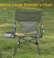 Chaise pliante de réalisateur en acier inoxydable, légère, portable, avec dossier haut, pour le camping en plein air, le parc et l'hôtel