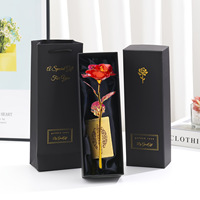 Kotak Hadiah Mawar Emas Berlapis Foil Mewah, Dapat Digunakan Kembali, Ramah Lingkungan untuk Hari Ibu, Hari Valentine, Festival Qixi