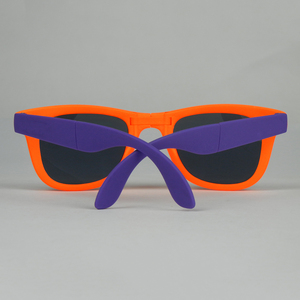 Gafas de sol plegables de marca de diseñador para hombre y mujer, marcos de PC fluorescentes, naranja, morado, azul, rojo, verde, amarillo, UV400, certificado CE - Product Image 2