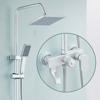 Ensemble de robinets de douche à double commande chaud/froid en aluminium noir mat à montage mural pour salle de bain moderne