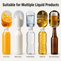 Machine de remplissage automatique de jus et de boissons, équipement de mise en bouteille linéaire à 4 têtes pour jus d'orange frais