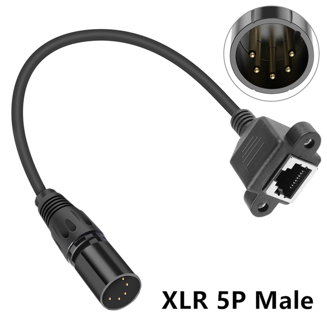 XLR Male to RJ45 Ethernet Connector XLR 3 Pin Male to RJ45 Female Adapter Cable