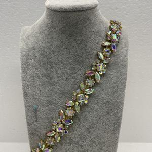 Chaîne de bijoux en cristal carré <span class=keywords><strong>Transparent</strong></span> coudre sur des appliques en <span class=keywords><strong>verre</strong></span> d'oeil de cheval coupe chaîne décorative pour envelopper des chaussures - Product Image 1